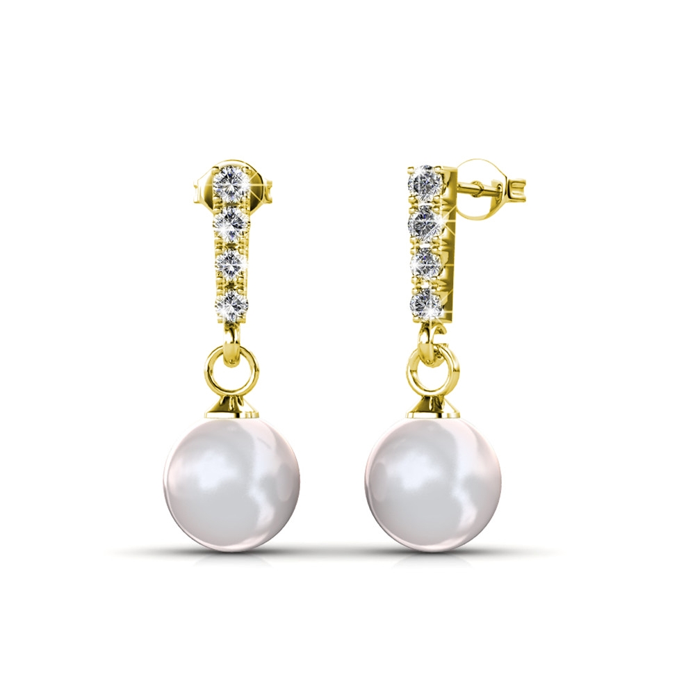Boucles d'oreilles Mercury - Doré et Cristal