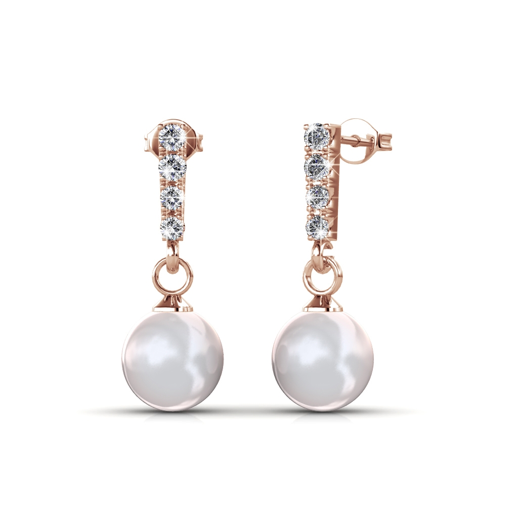 Boucles d'oreilles Mercury - Or Rosé et Cristal