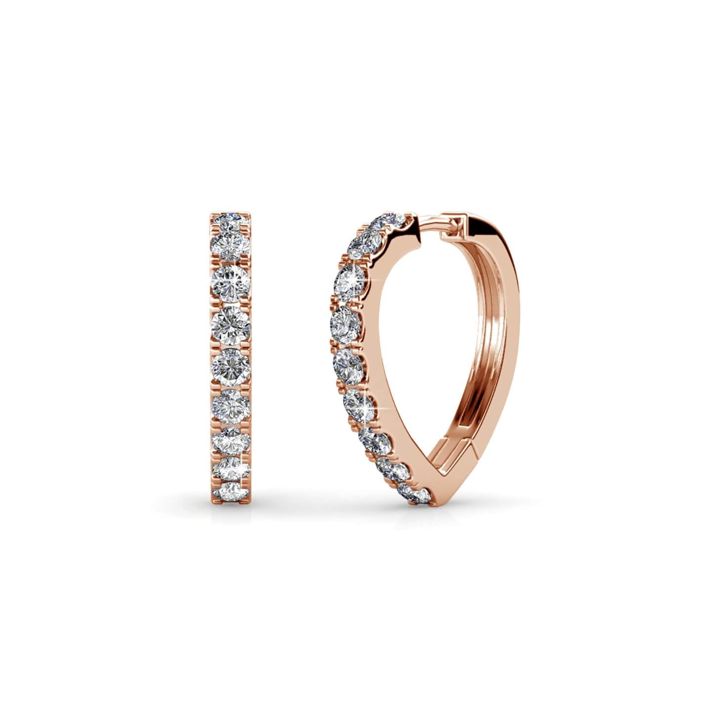 Boucles d'oreilles Ariane - Or Rosé et Cristal