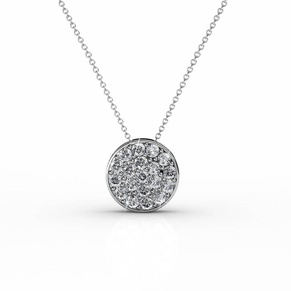 Round Pendants - Silver and Crystal