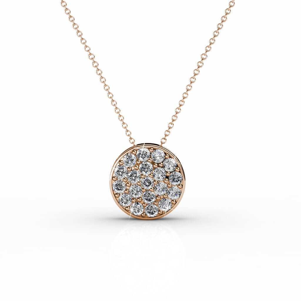 Round Pendants - Rose Gold and Crystal