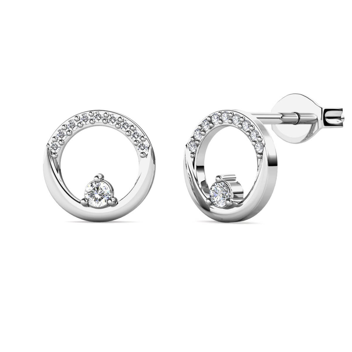 Boucles d'oreilles Clarine - Argenté et Cristal