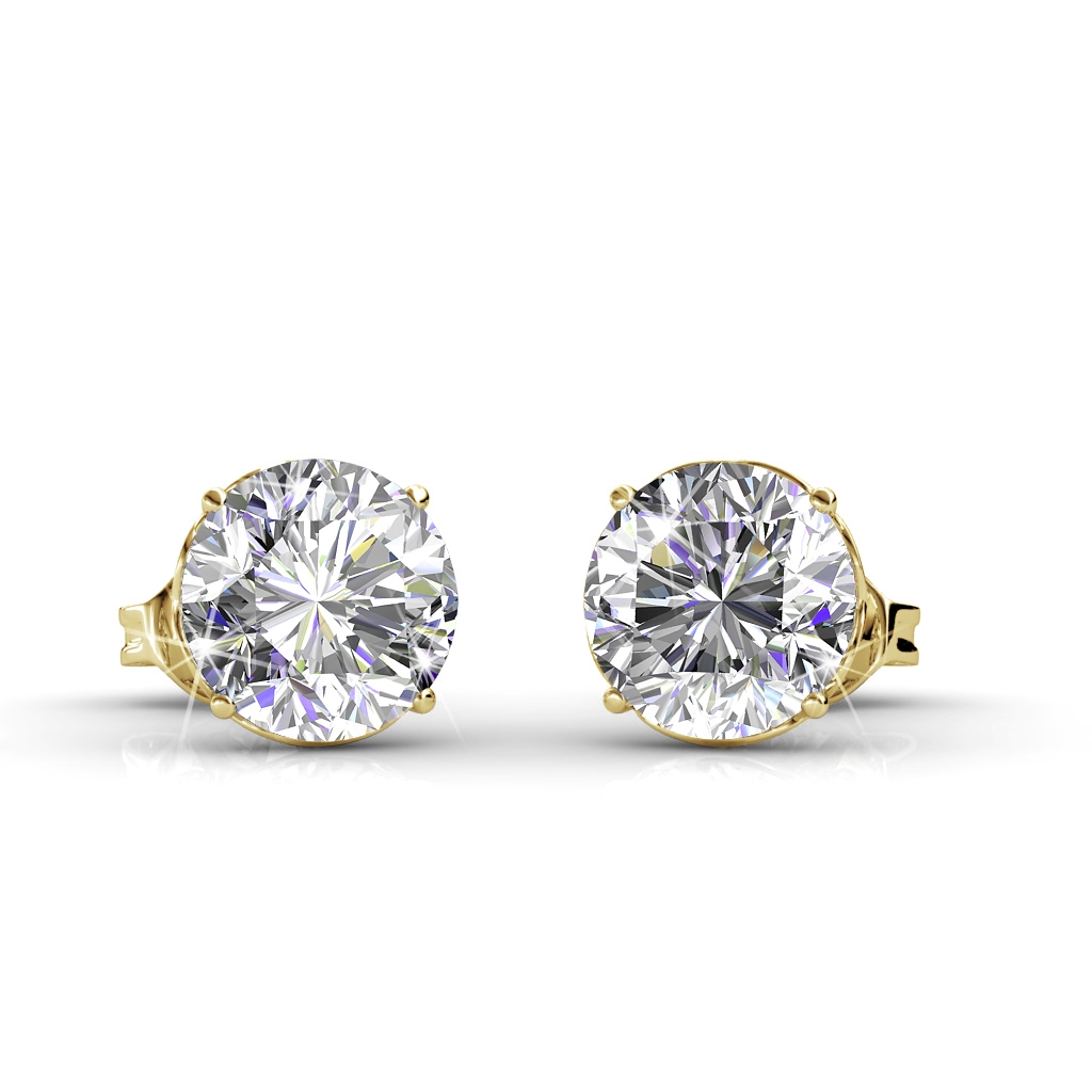 Boucles d'oreilles Kristine - Or et Cristal