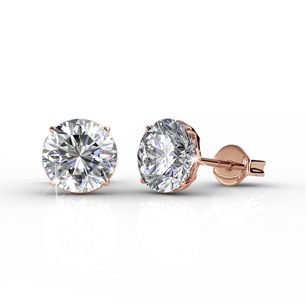Boucles d'oreilles Kristine - Or Rosé et Cristal