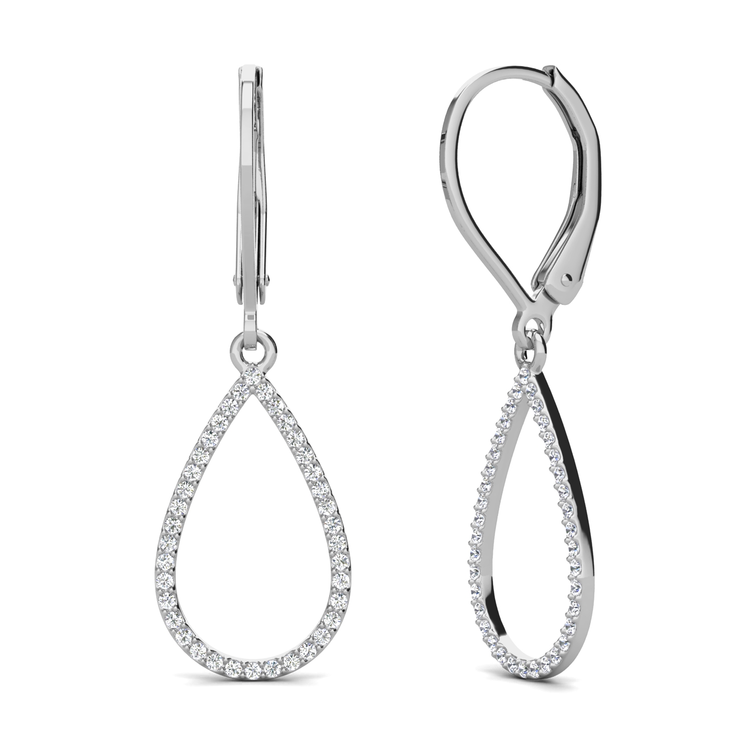 Boucles d'oreilles Laelia Dangling Hoop - Argenté et cristal