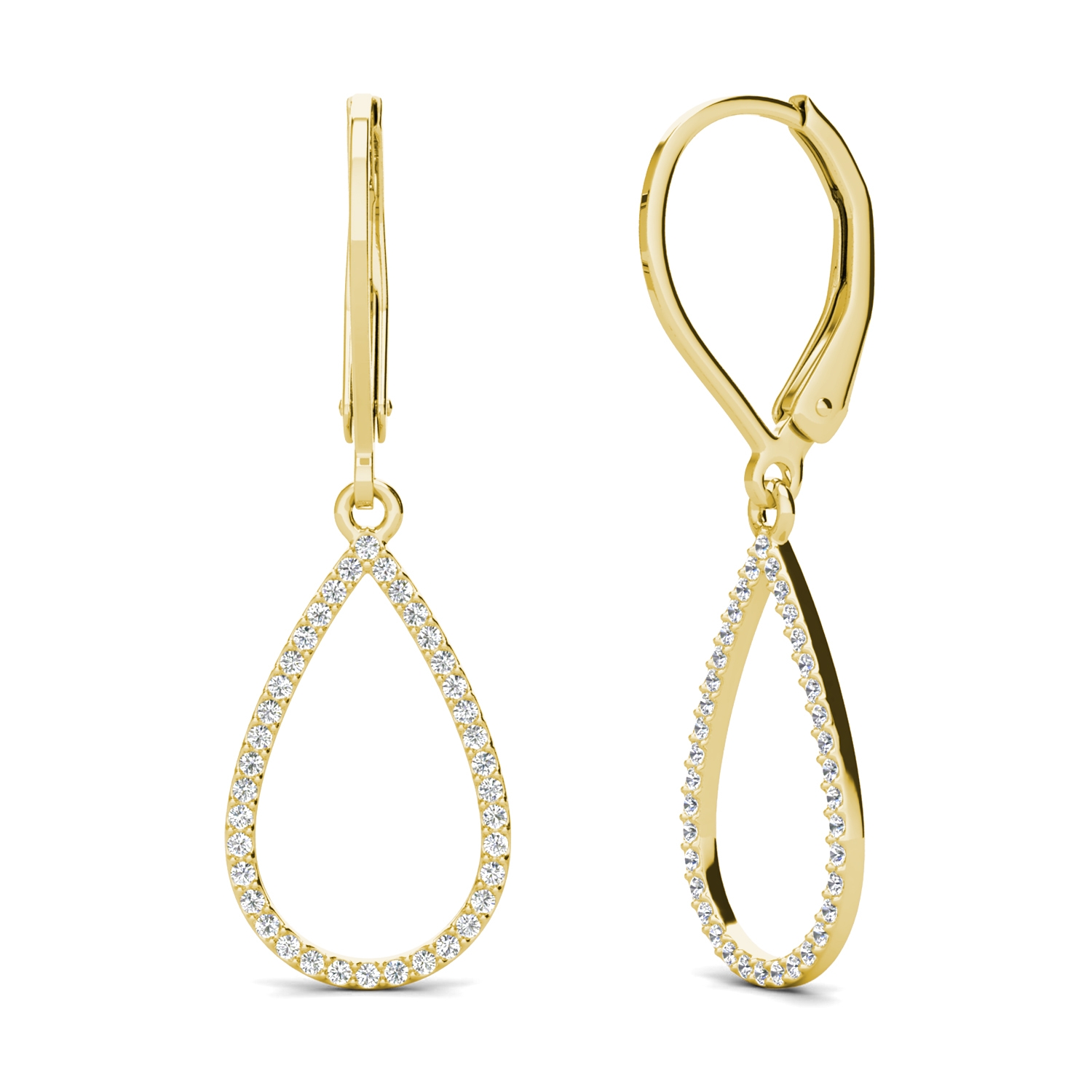 Boucles d'oreilles Laelia Dangling Hoop - Doré et cristal