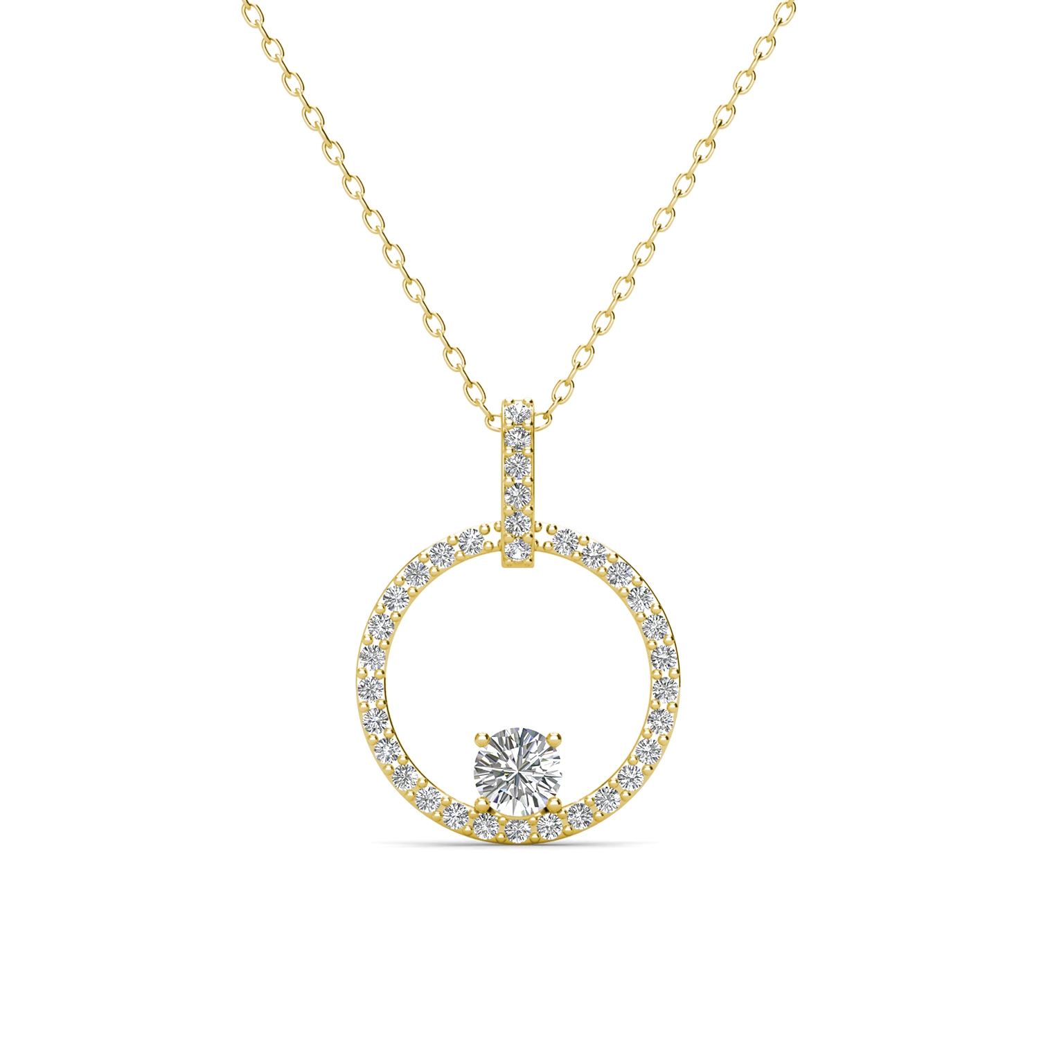 Pendentif Amory - Doré et cristal