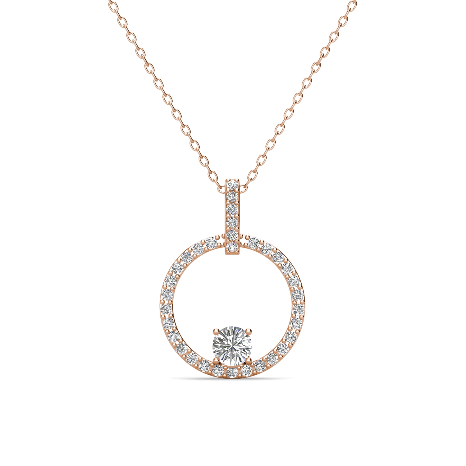 Pendentif Amory - Or Rosé et cristal