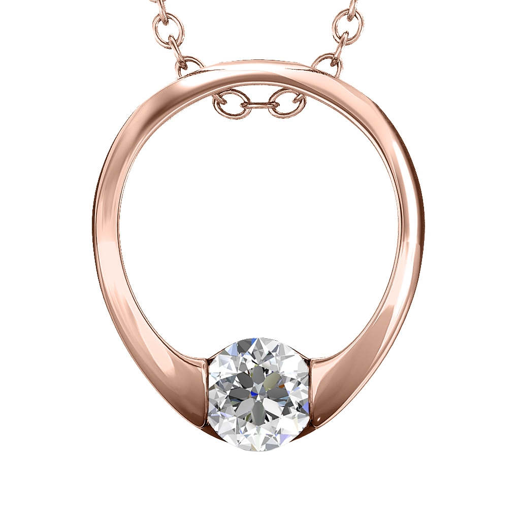 Pendentifs Mini Ring - Or Rosé et Cristal