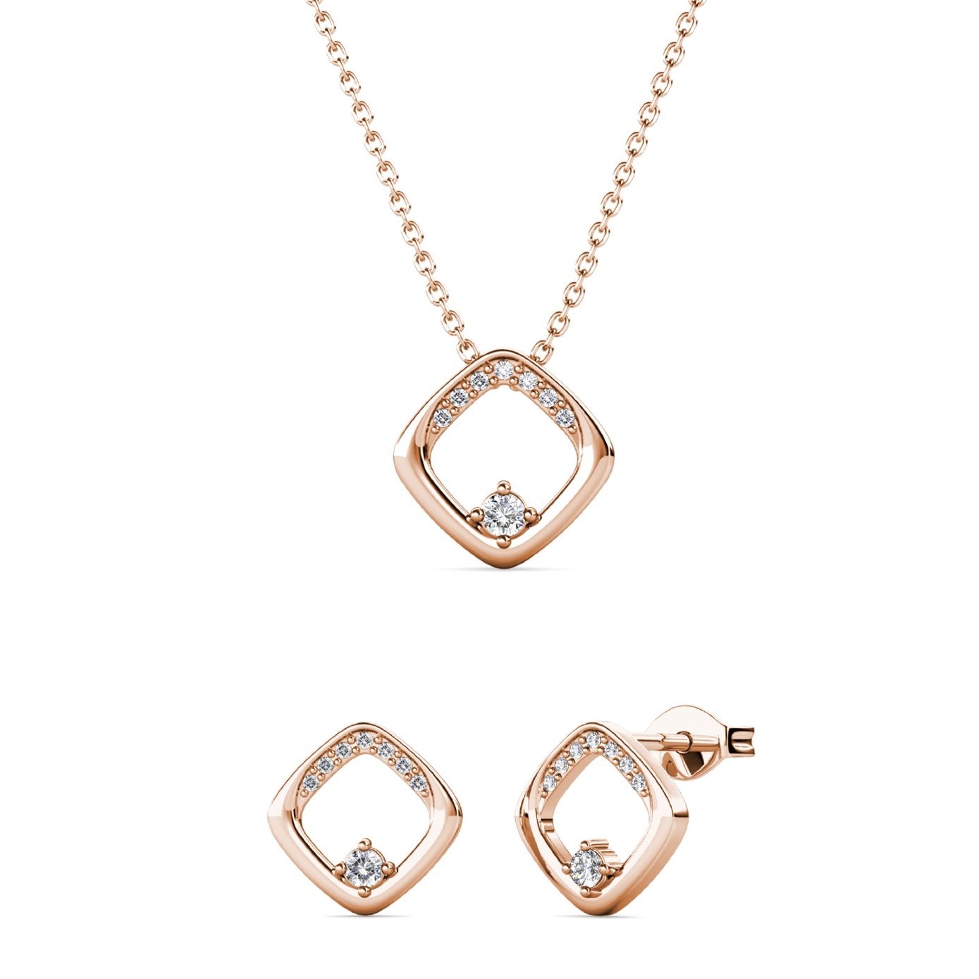 Parures Adelise - Or Rosé et Cristal
