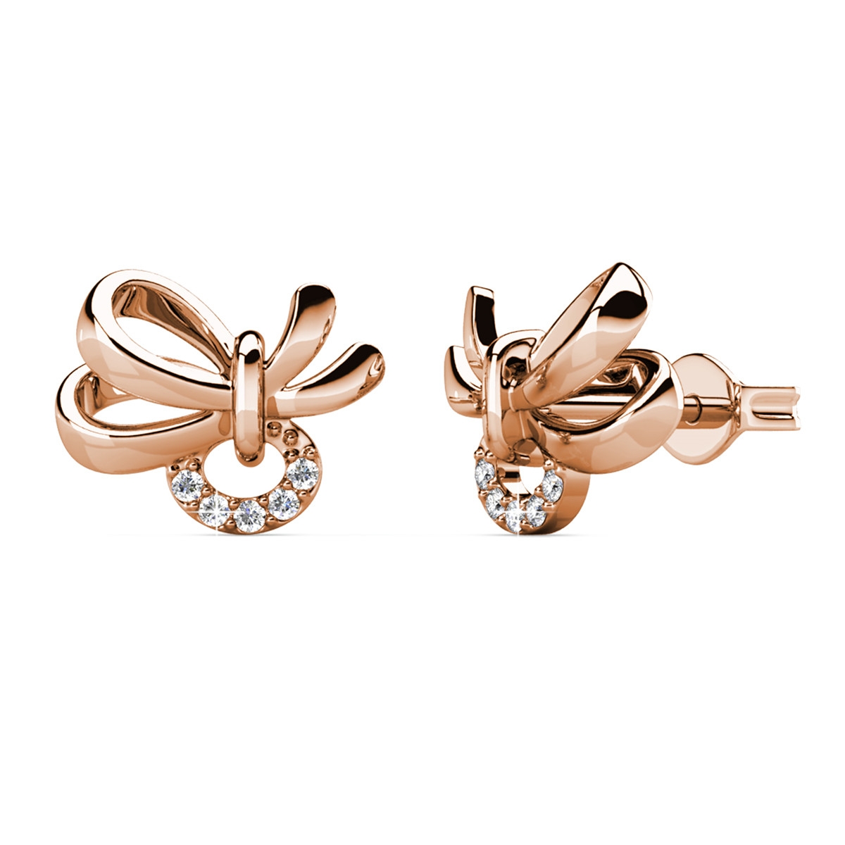 Boucles d'oreilles Posie - Or Rosé et Cristal