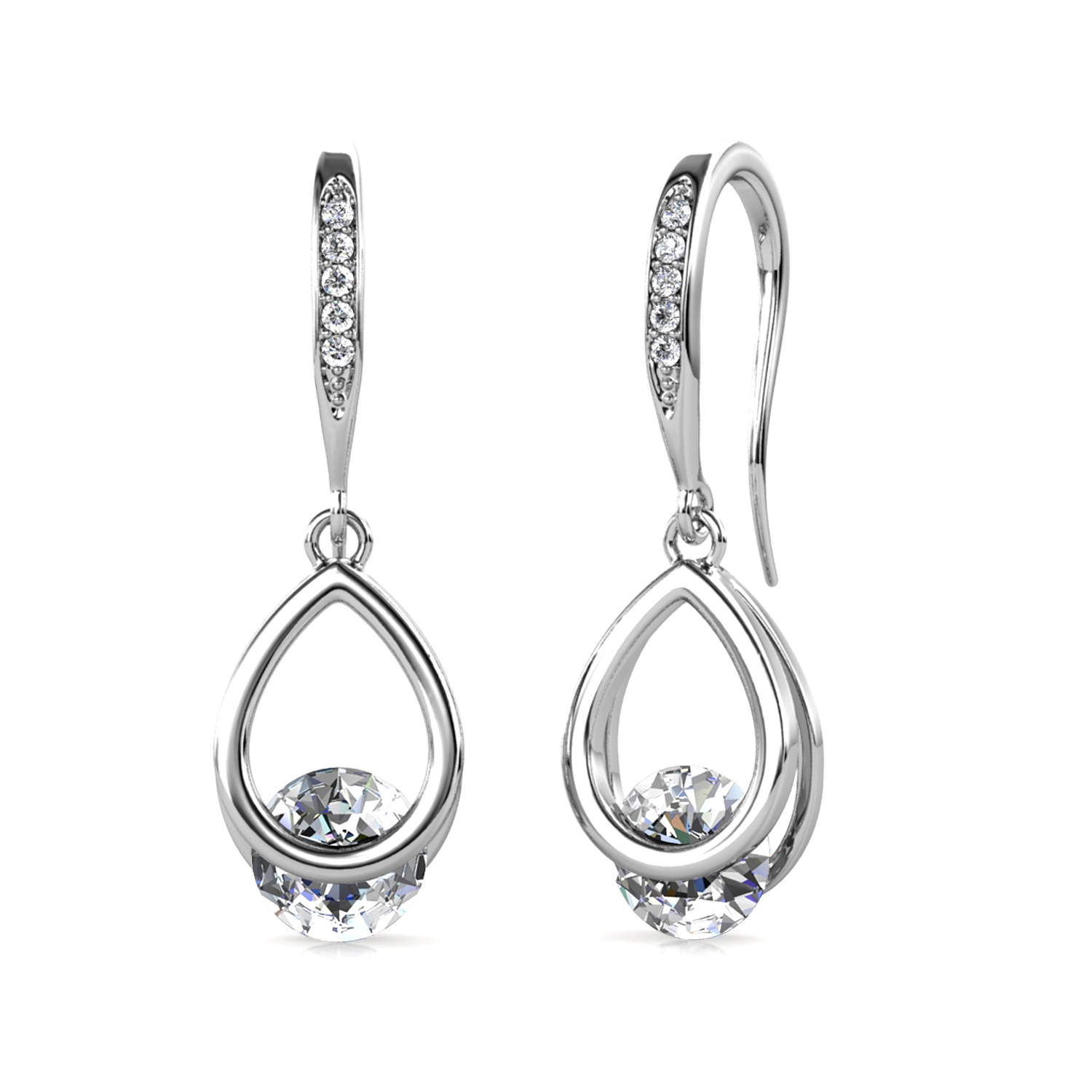 Boucles d'oreilles Tristin Hook - Argenté et Cristal