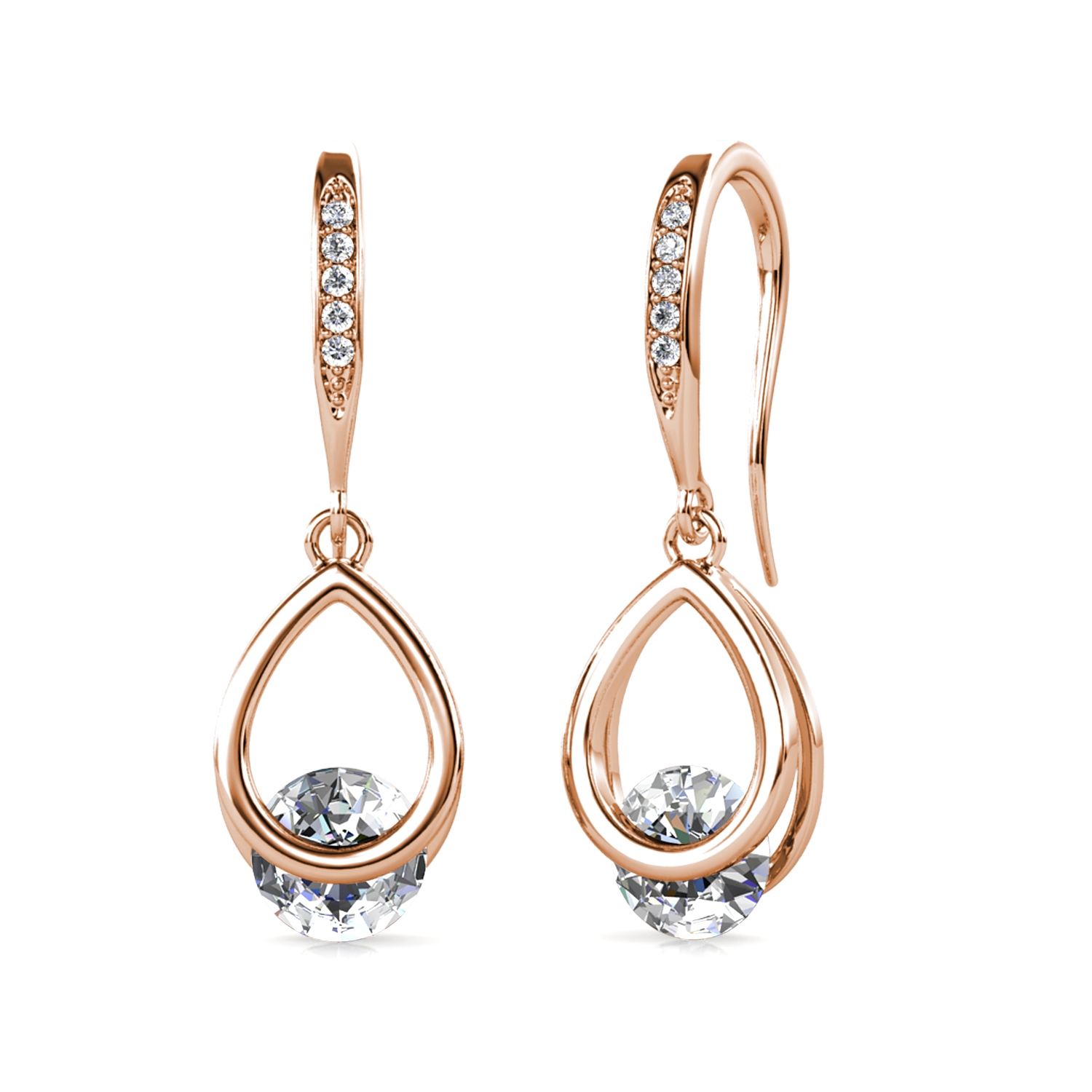 Boucles d'oreilles Tristin Hook - Or Rosé et Cristal