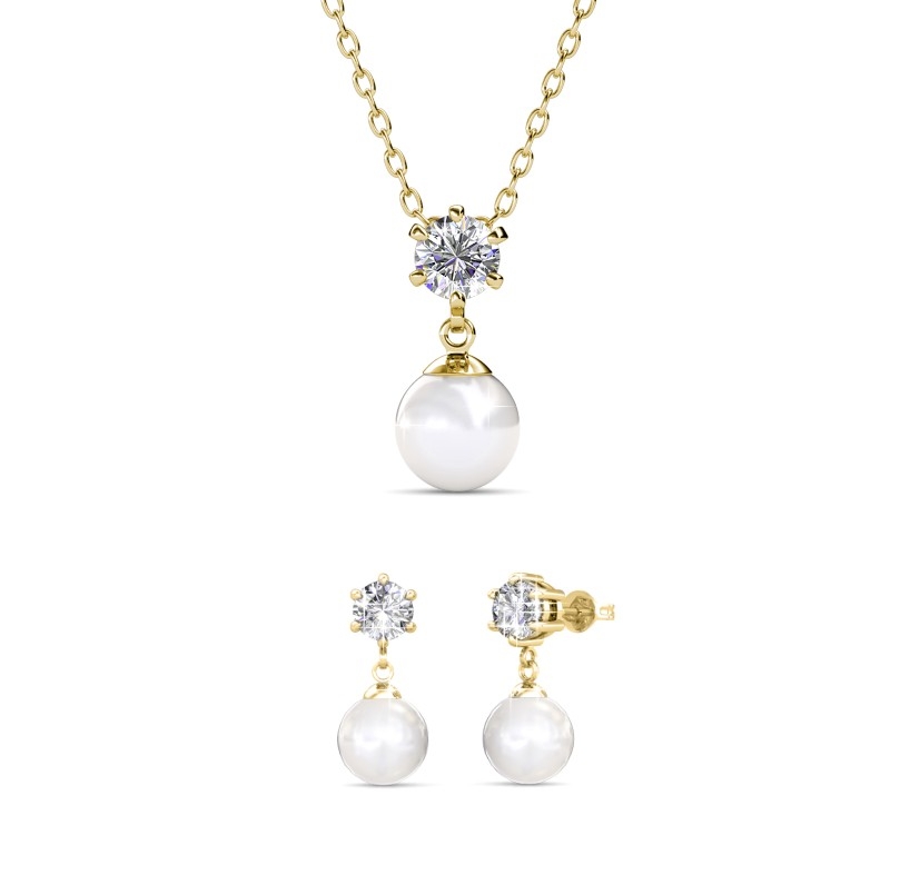 Parures Pauline - Doré et Cristal