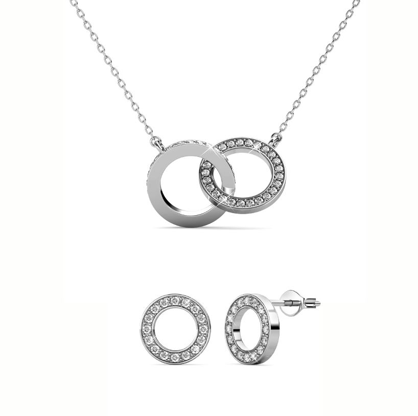 Parures Ophir Circle Twin - Argenté et Cristal