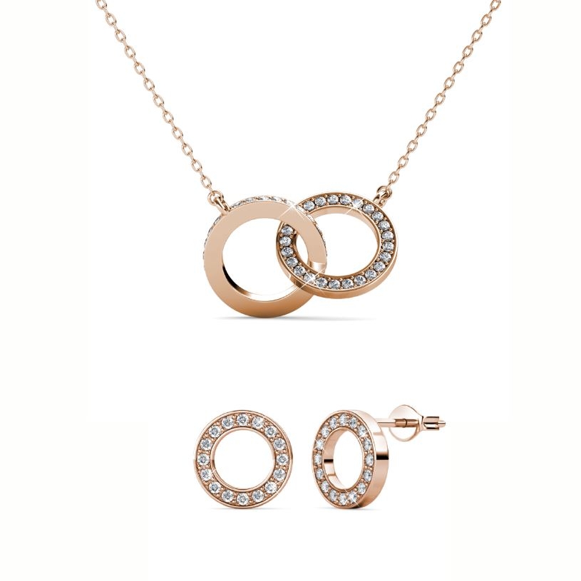 Parures Ophir Circle Twin - Or Rosé et Cristal
