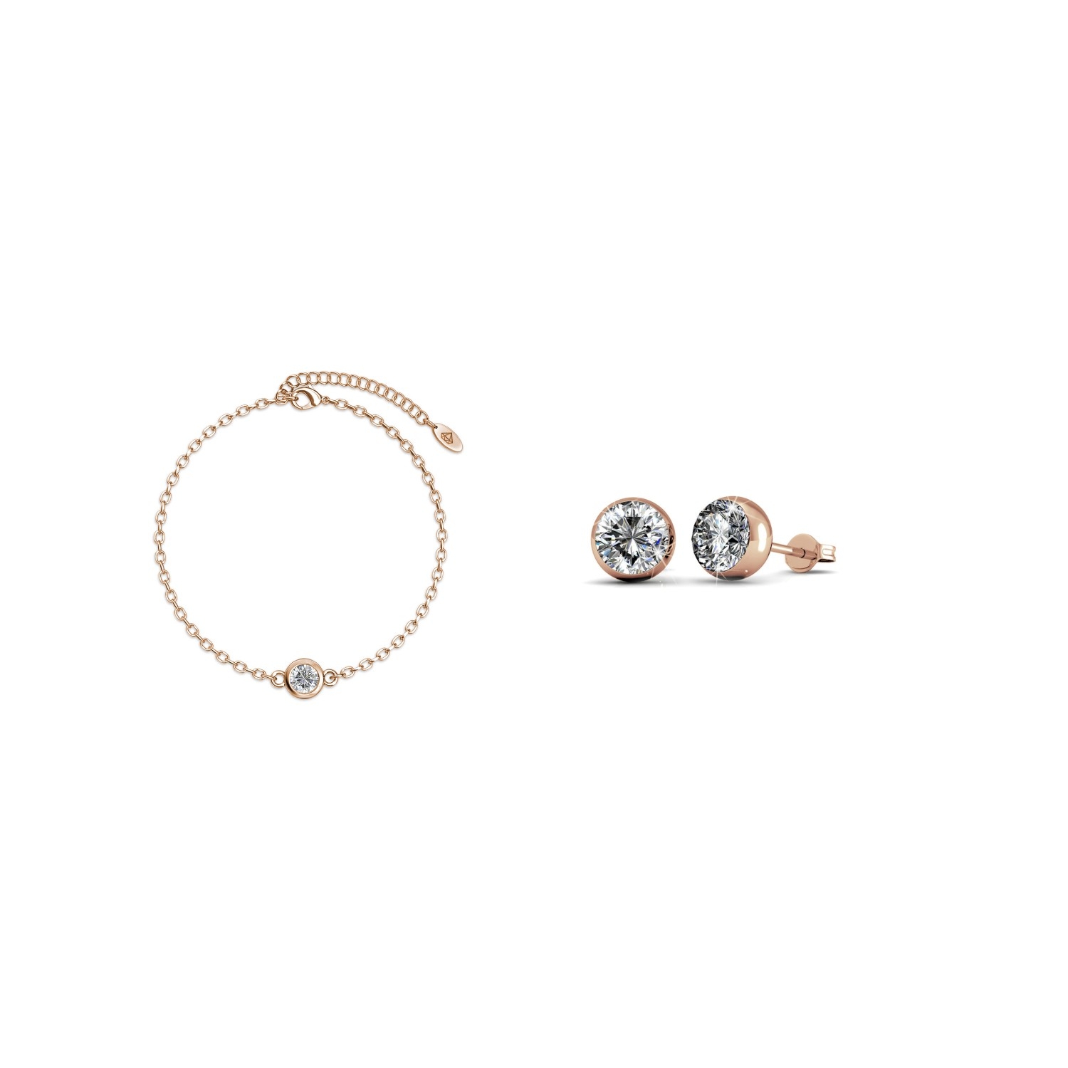 Parure et Coffret Birth Stone Moon - Or Rosé et Cristal