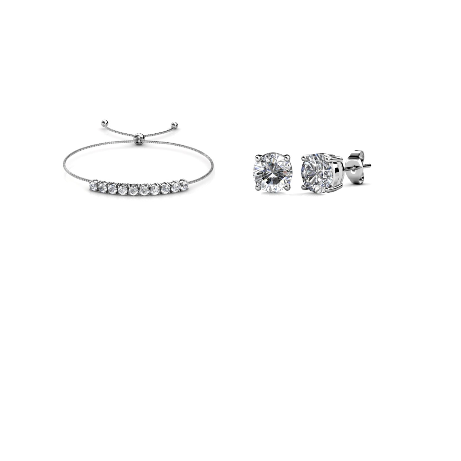 Parure Mary Crystal Mia - Argenté et Cristal