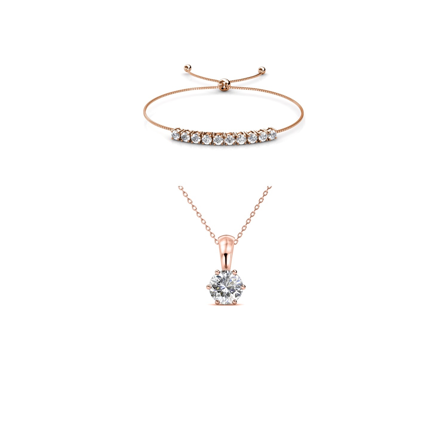 Parure Crystal Mia Birth Stone - Or Rosé et Cristal