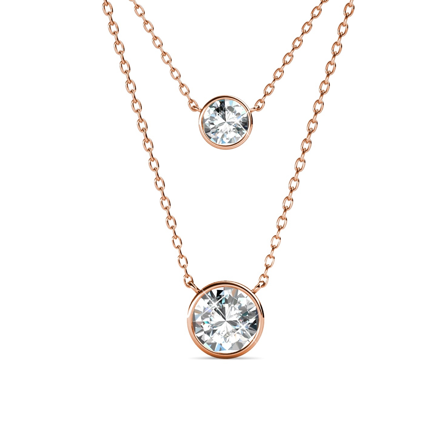 Pendentifs Juliet - Or Rosé et Cristal