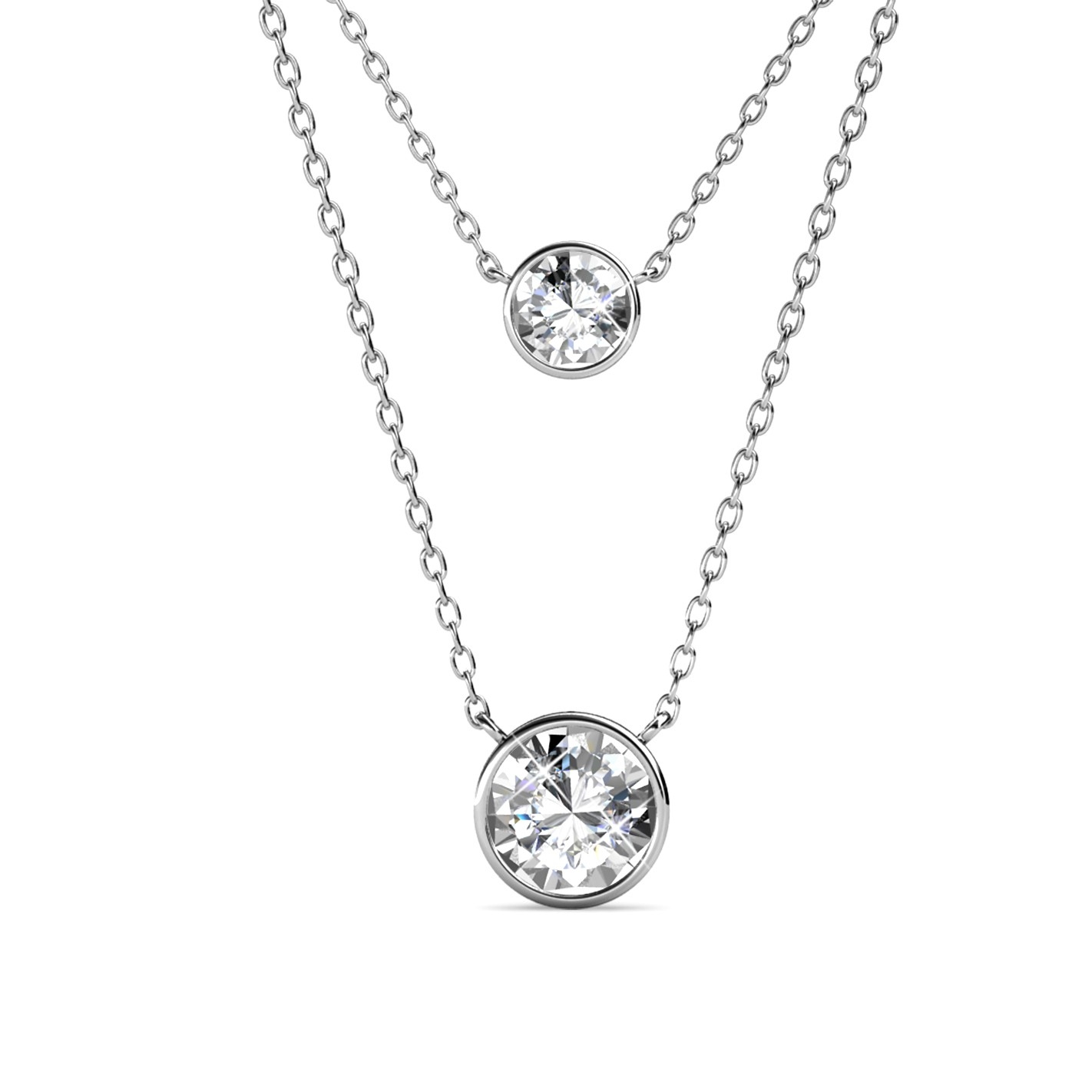 Pendentifs Juliet - Argenté et Cristal