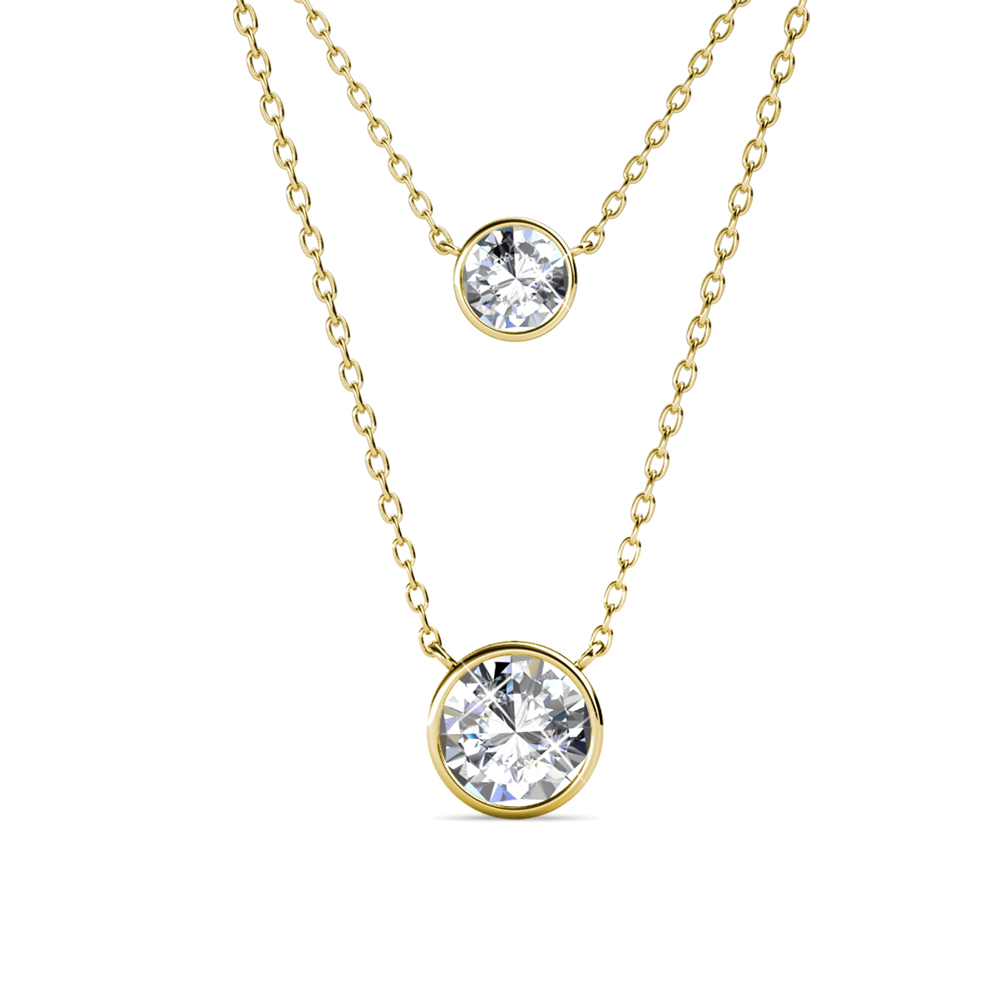 Pendentifs Juliet - Doré et Cristal