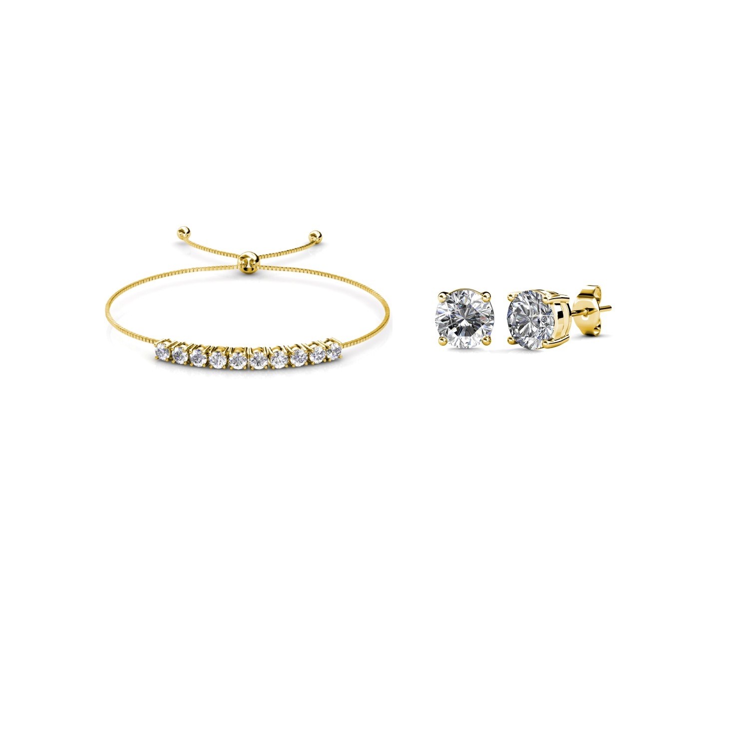 Parure et Coffret Mary Crystal Mia - Doré et Cristal