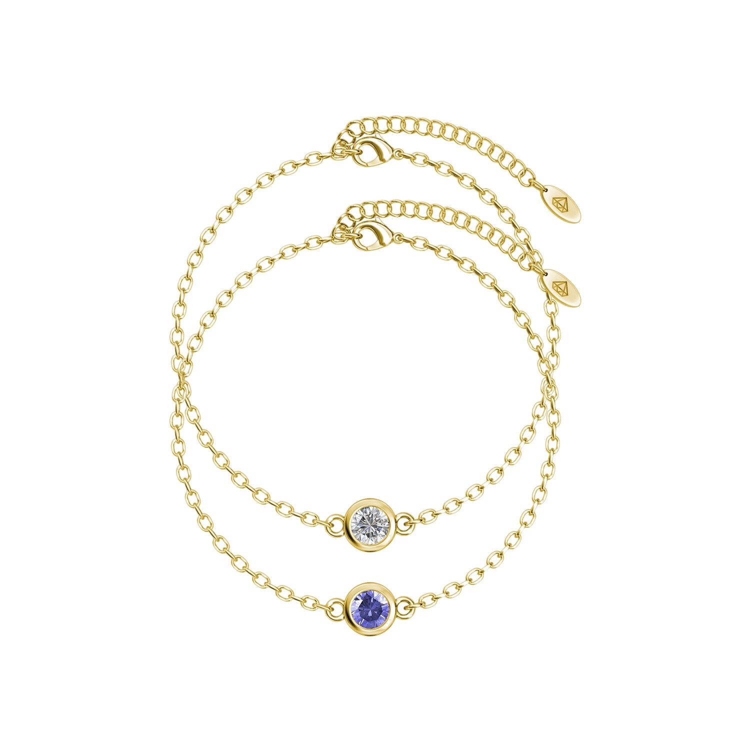 Bracelets Birth Stone - Doré, cristal et violet