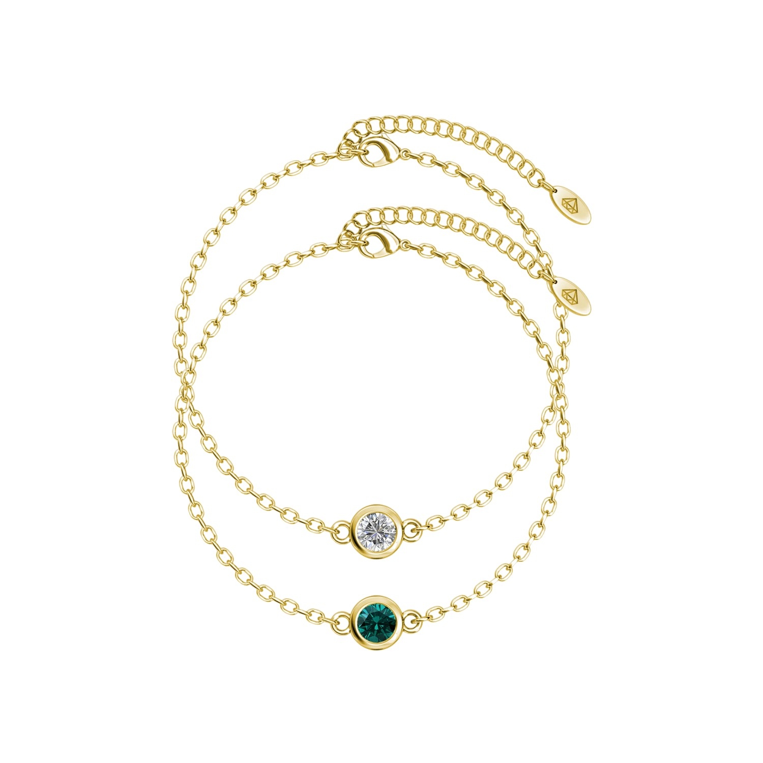 Bracelets Birth Stone - Doré, cristal et vert