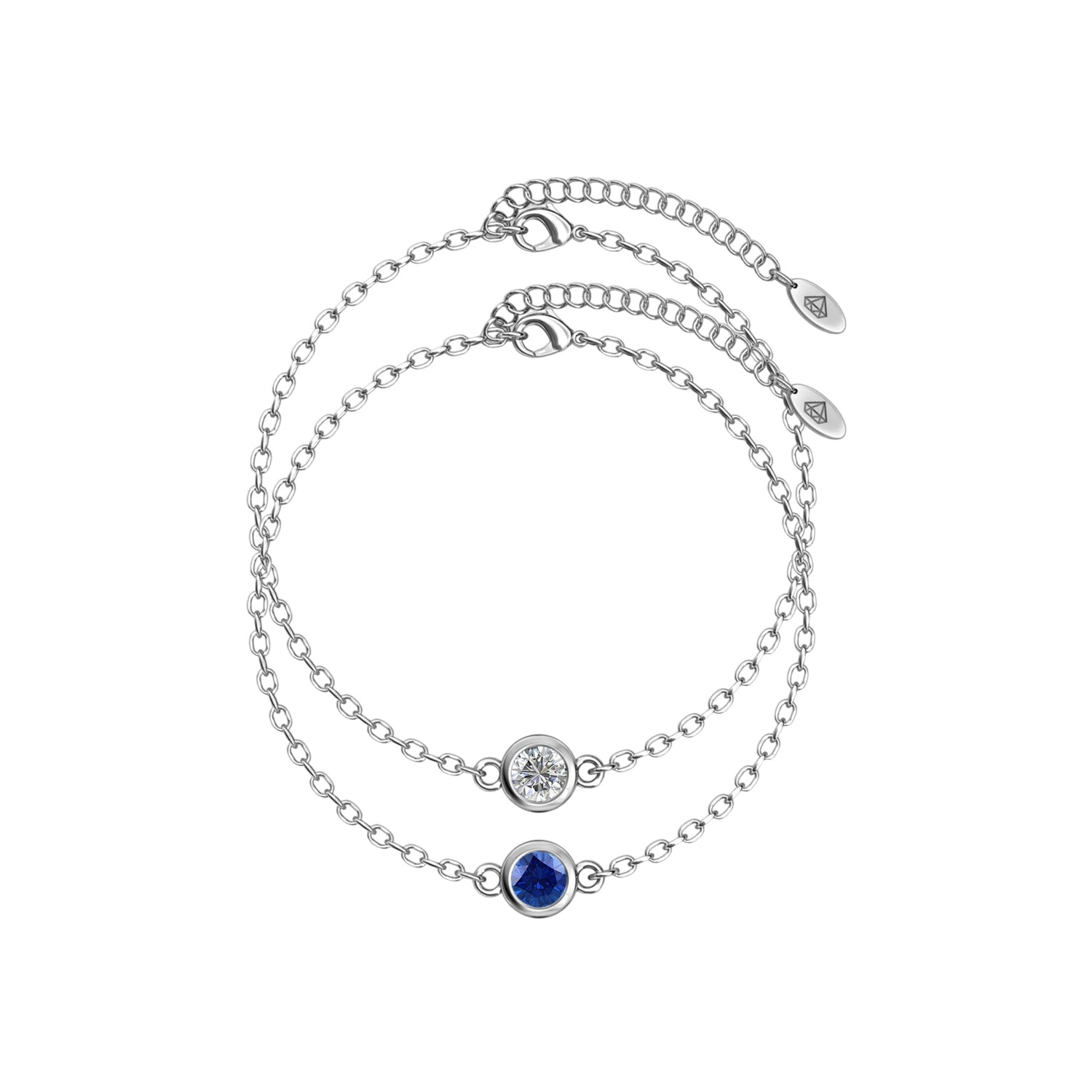 Bracelets Birth Stone - Argenté, cristal et bleu