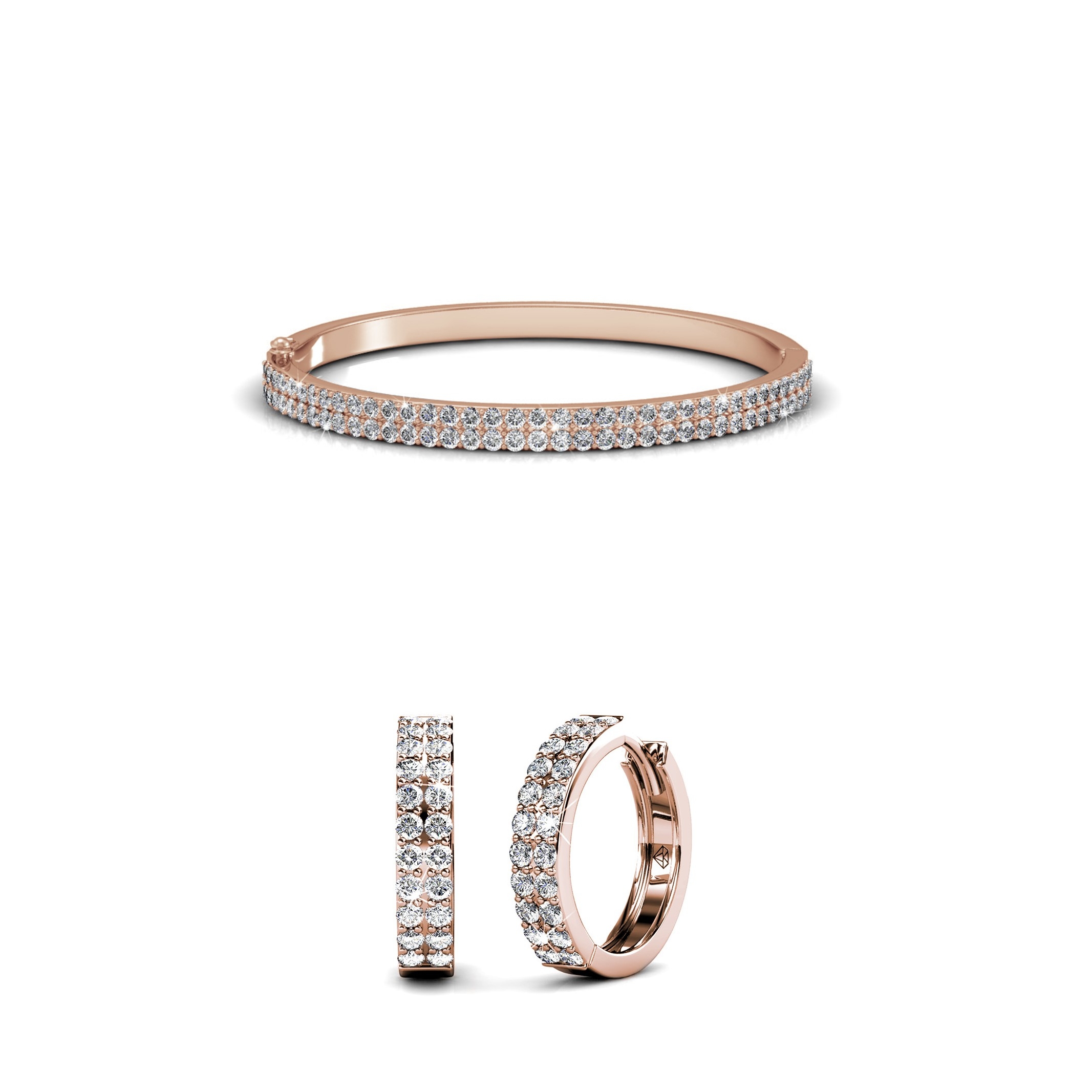 Parure Glamour - Or Rosé et Cristal