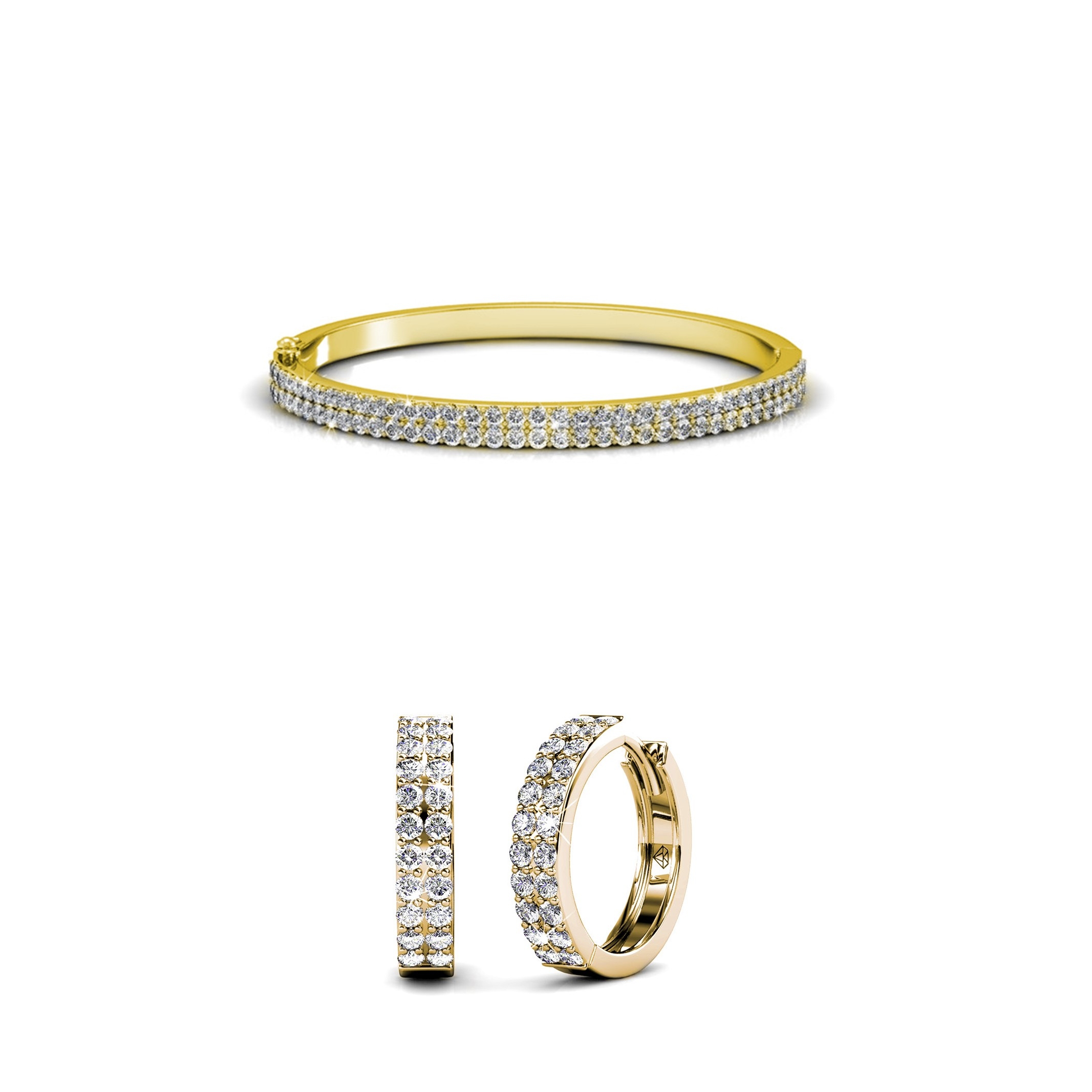 Parure Glamour - Doré et Cristal