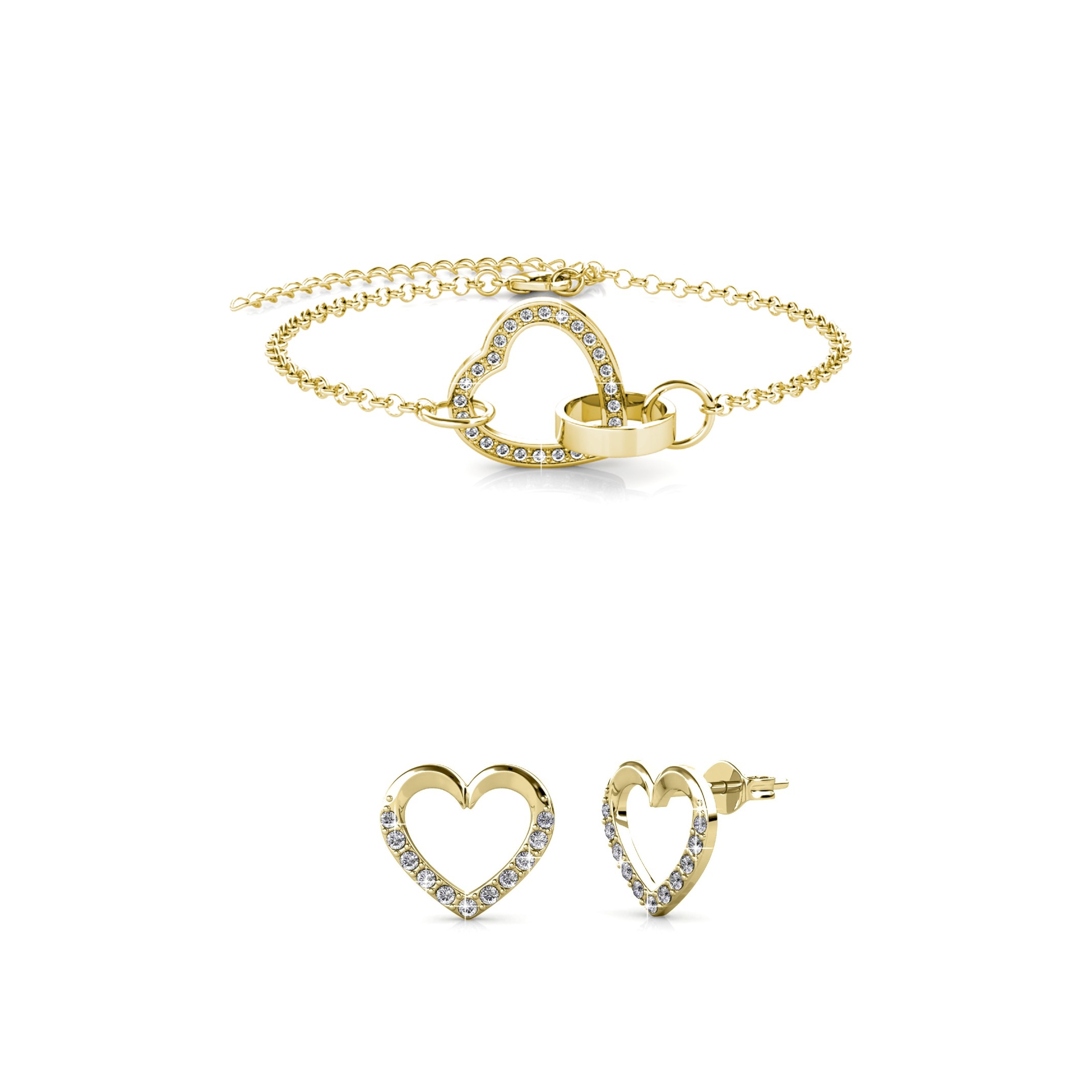 Parure Locked Heart Lovett - Doré et Cristal