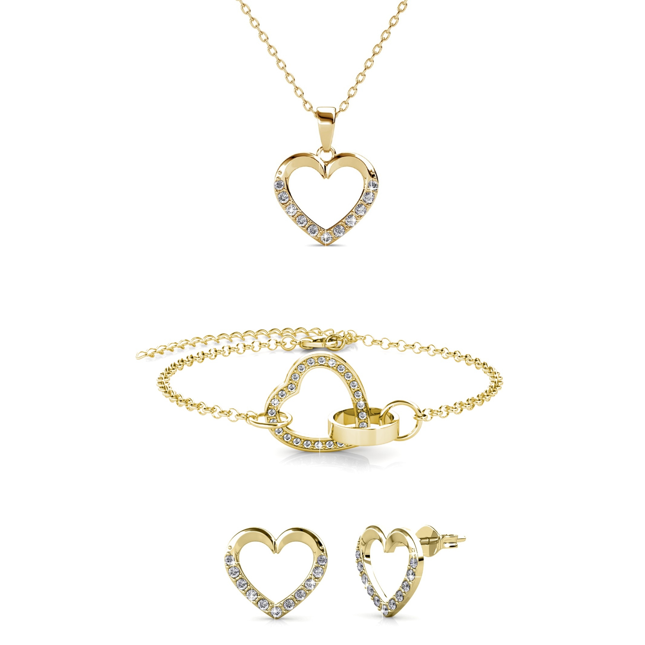 Parure Locked Heart Lovett two - Doré et Cristal