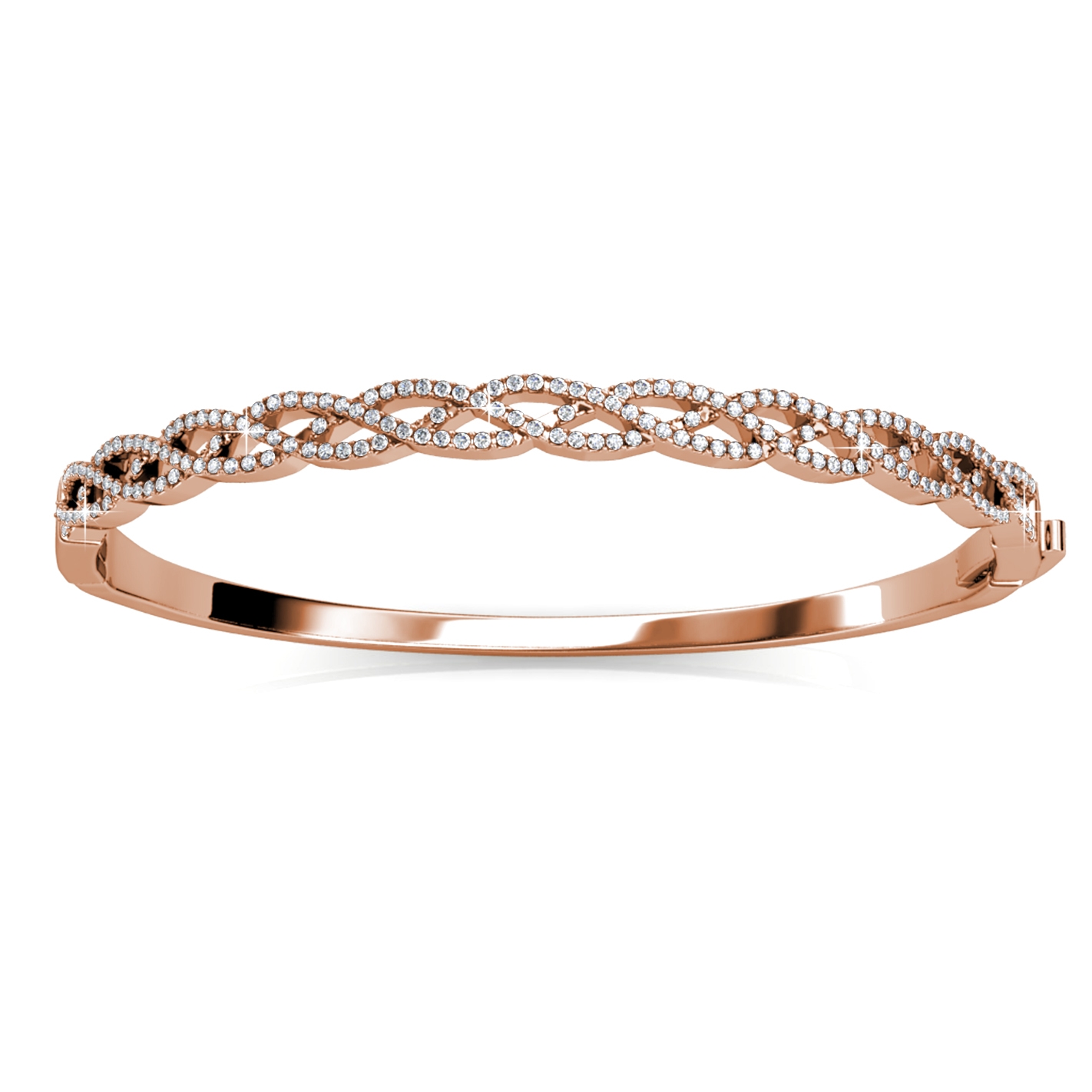 Bracelet Braided - Or Rosé et Cristal