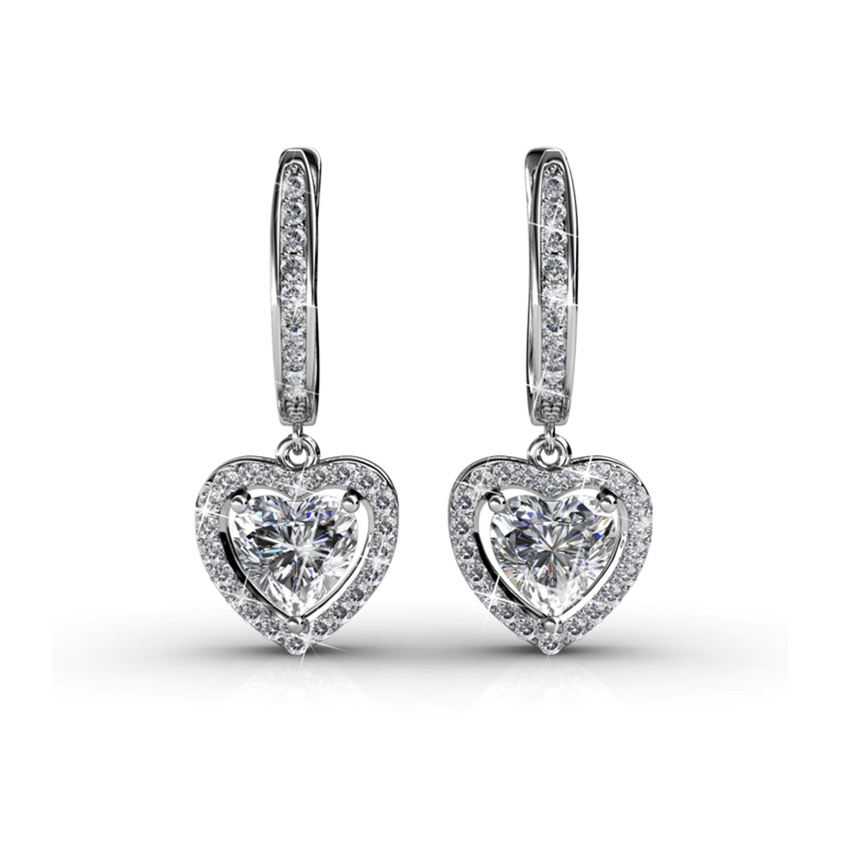Boucles d'oreilles Only Love - Argenté et Cristal
