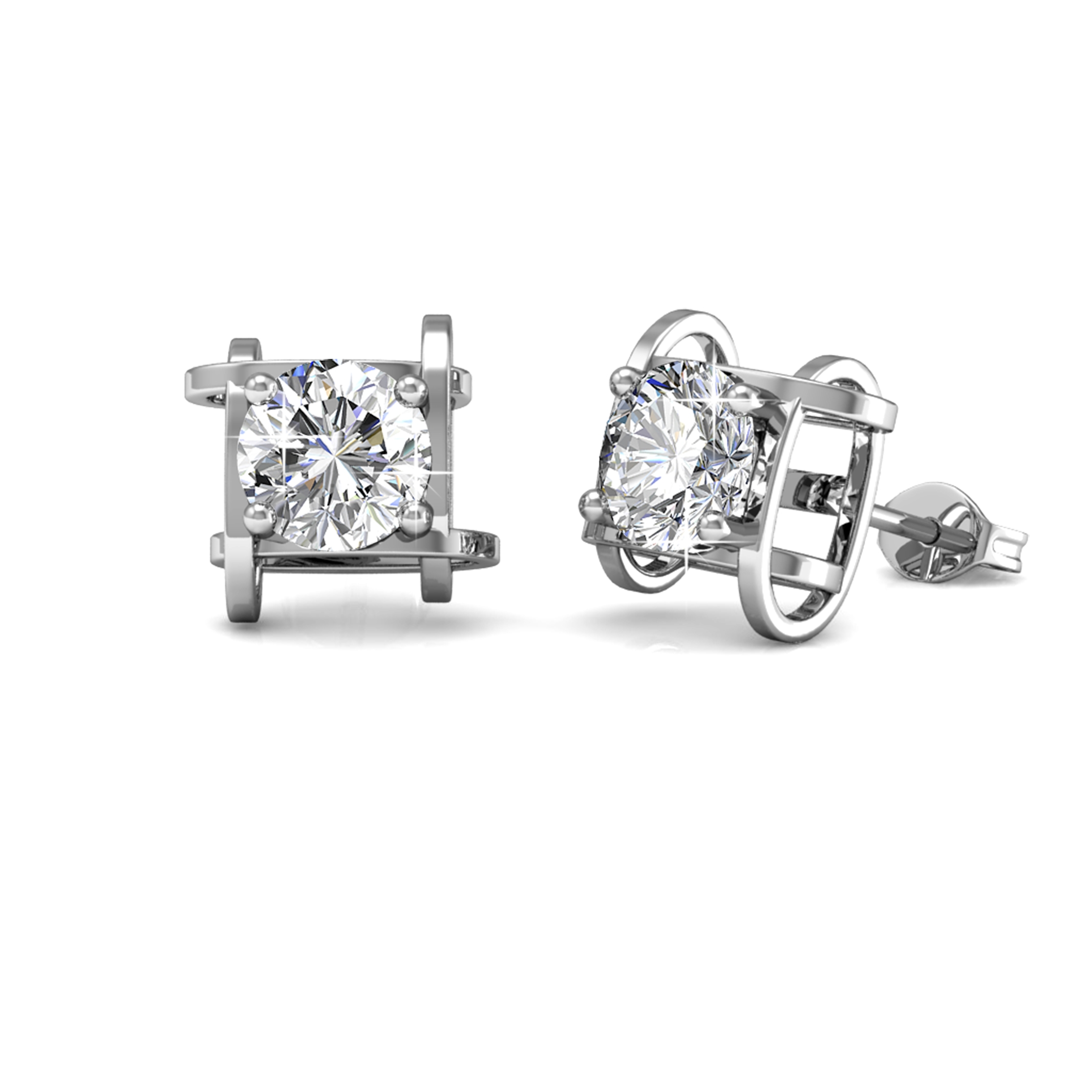 Boucles d'oreilles Roxy - Argenté et Cristal
