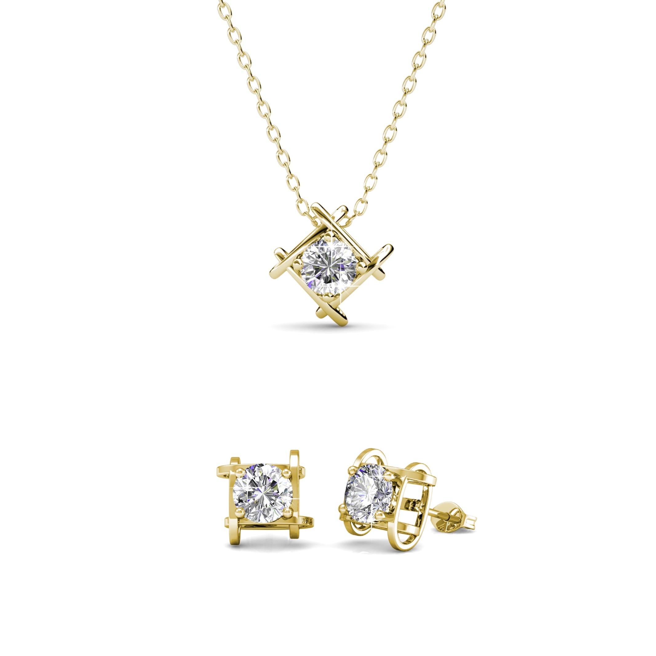 Parure Roxy - Doré et Cristal