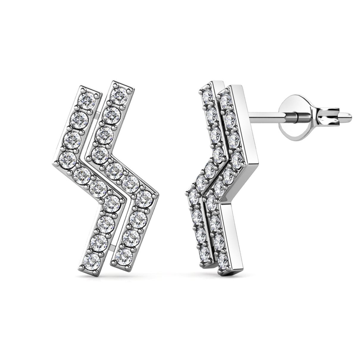 Boucles d'oreilles Brontide - Argenté et Cristal