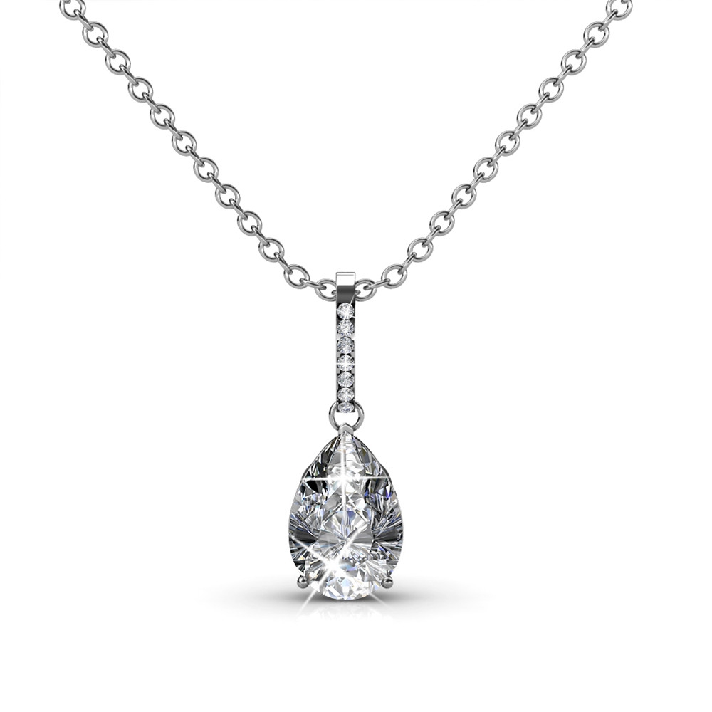 Pendentif New Drop - Argenté et Cristal