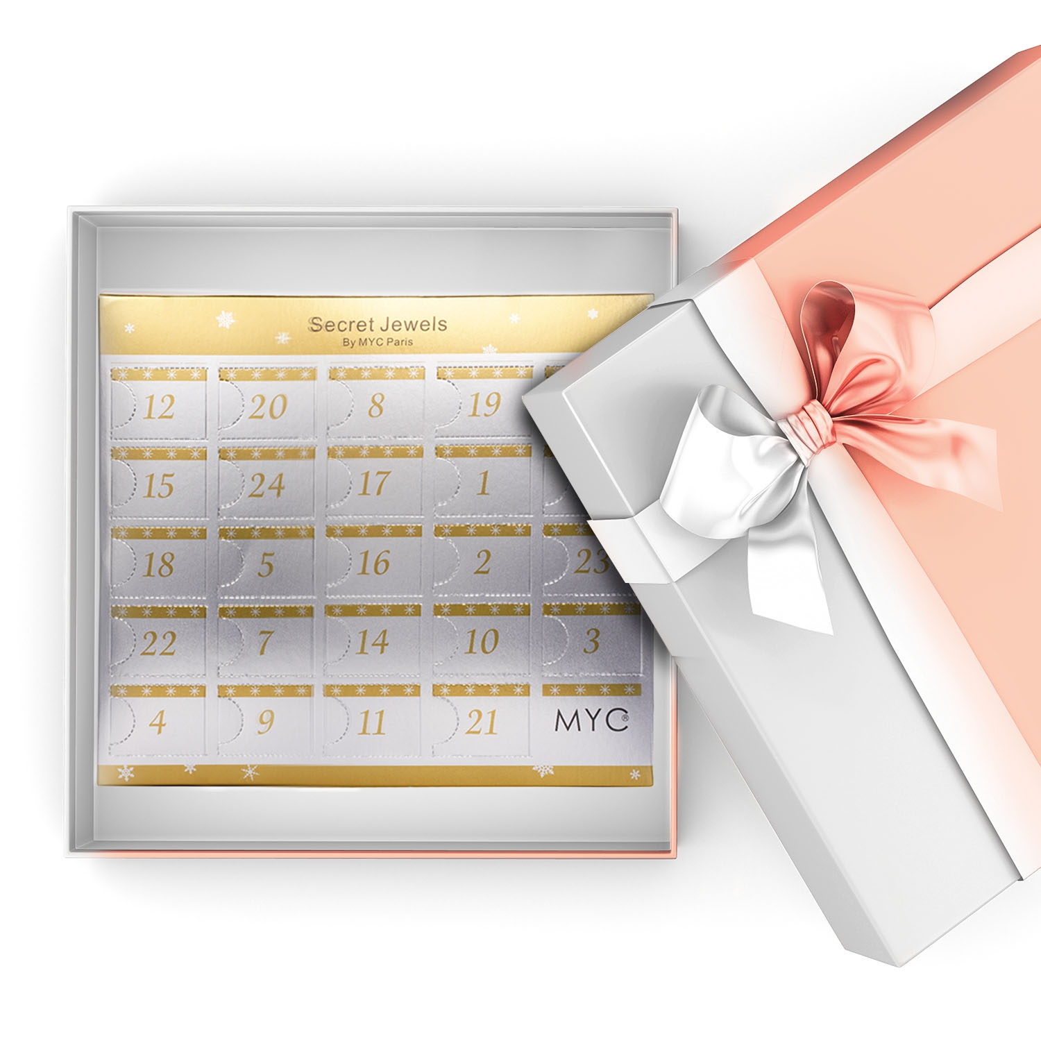 Calendrier de l'avent 12 bijoux, 11 Beads et 1 surprise - Argenté et Or Rosé