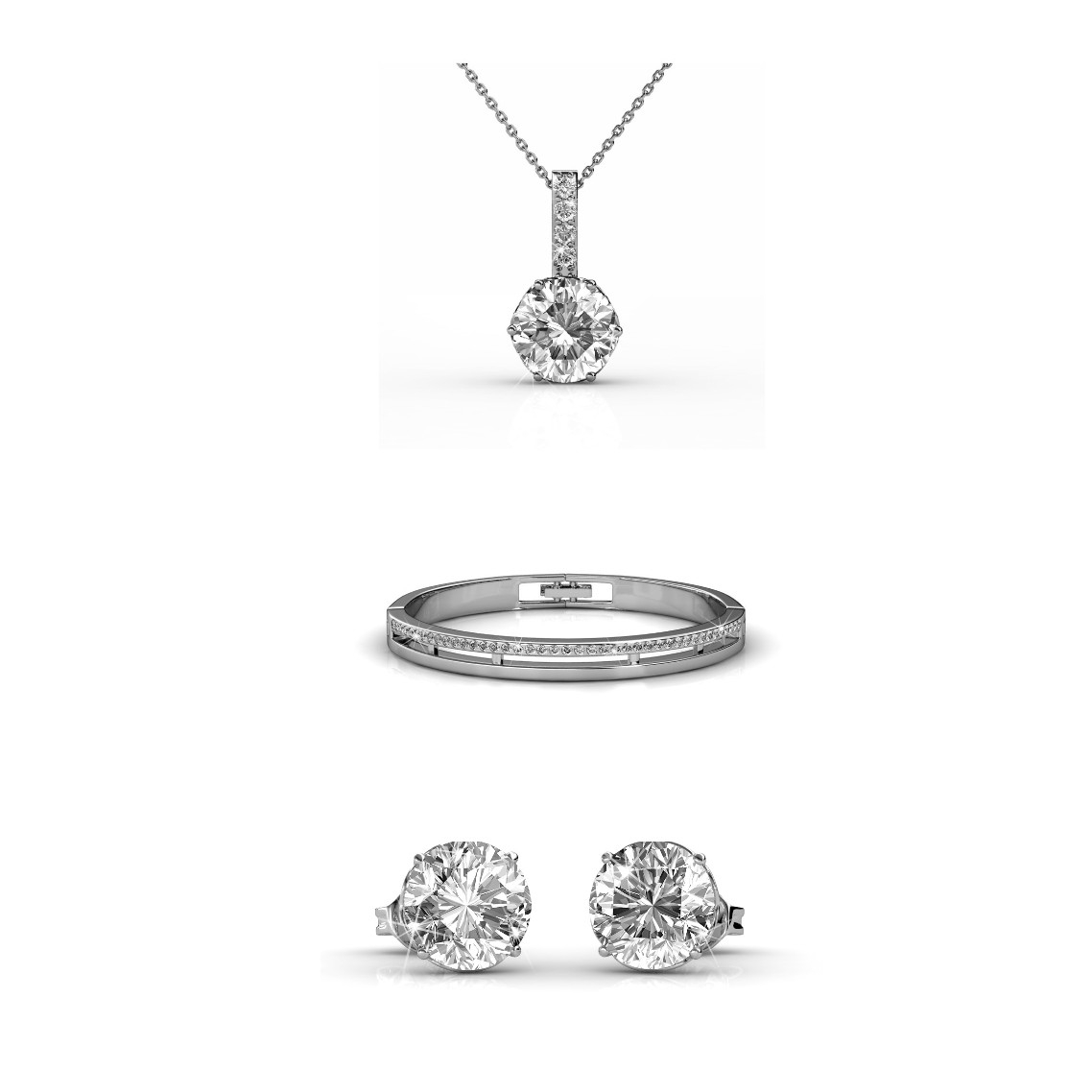 Parures Kristine - Argenté et Cristal
