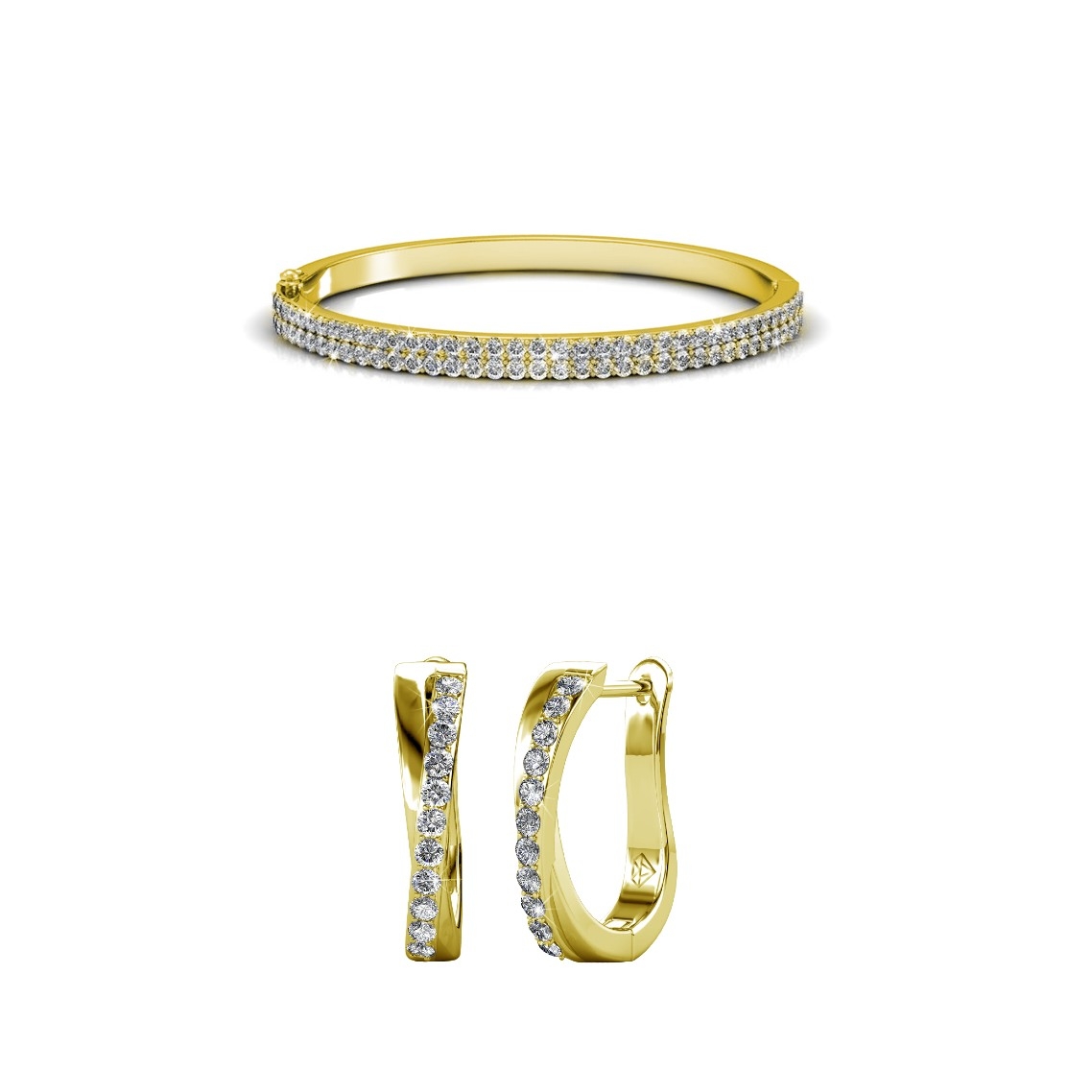 Parures Glamour Criss - Doré et Cristal