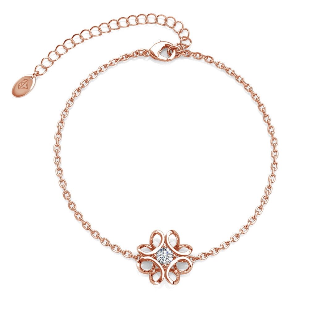 Bracelet Daffodil - Or Rosé et Cristal