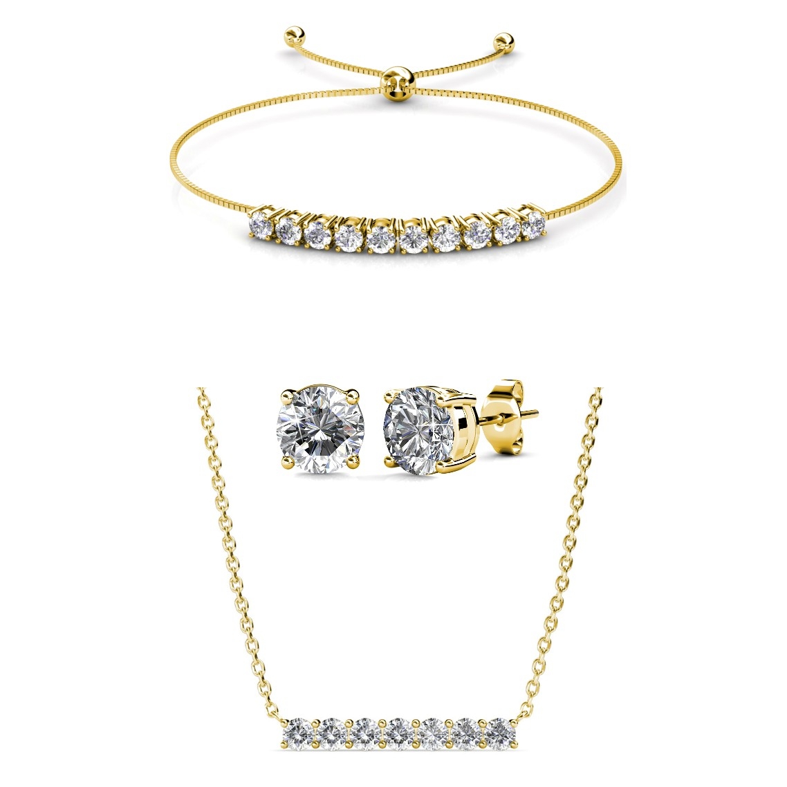 Parures Mary Crystal Mia - Doré et Cristal