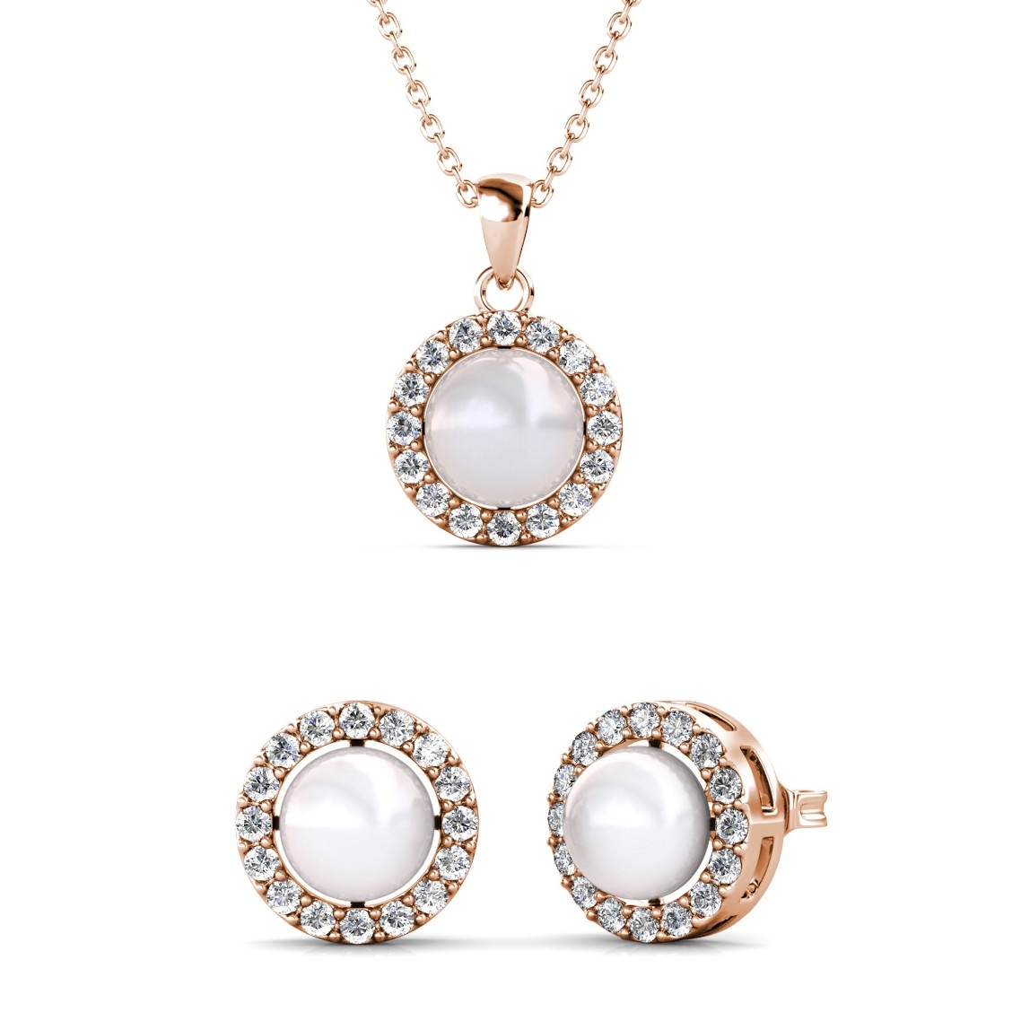 Parures Circlet Pearl - Or Rosé et Cristal