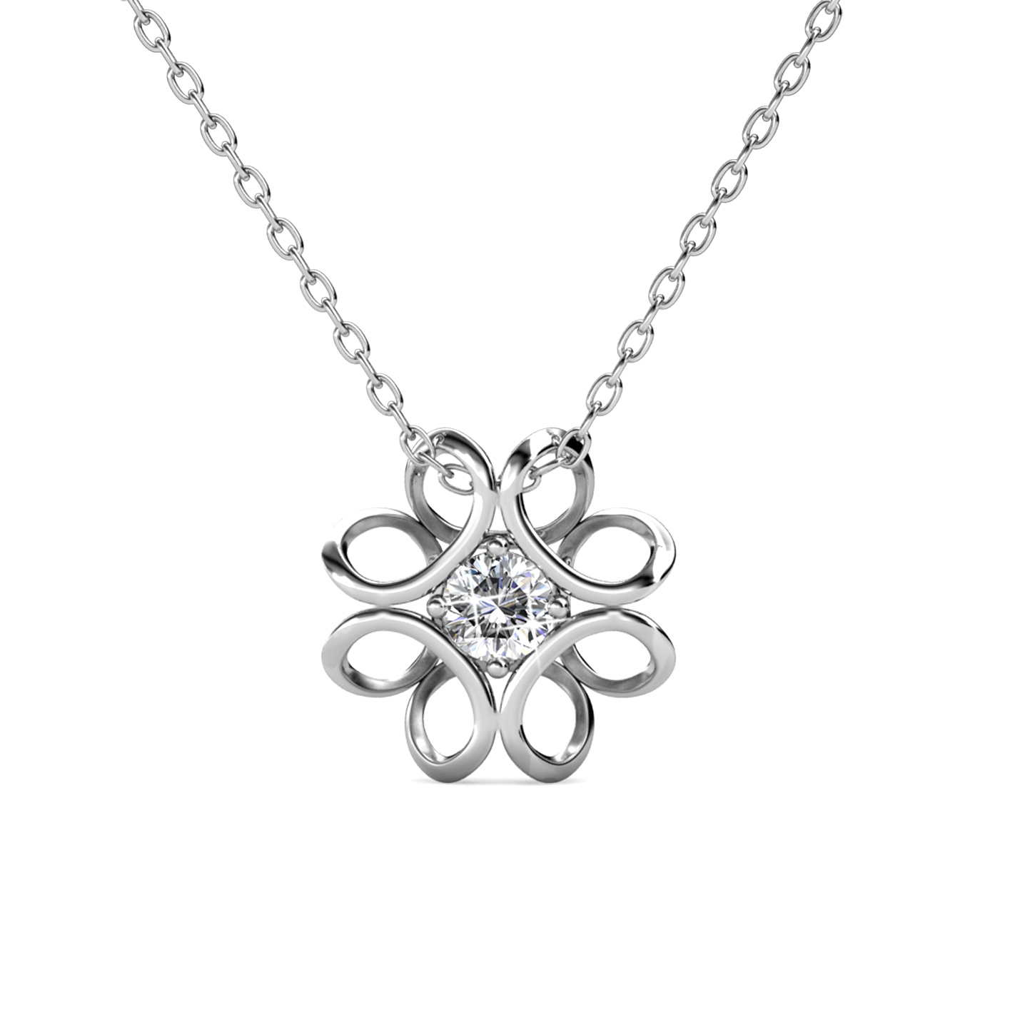 Pendentifs Daffodil - Argenté et Cristal