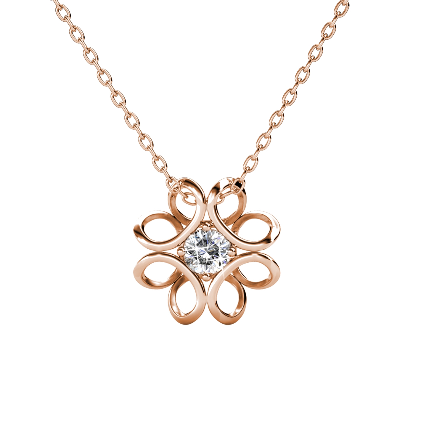 Pendentifs Daffodil - Or Rosé et Cristal