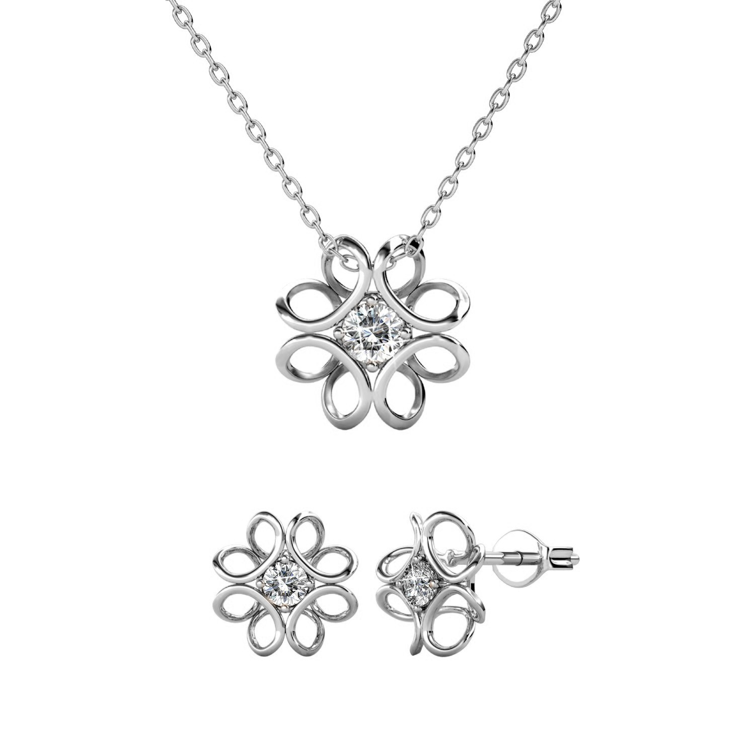 Parure Daffodil - Argenté et Cristal