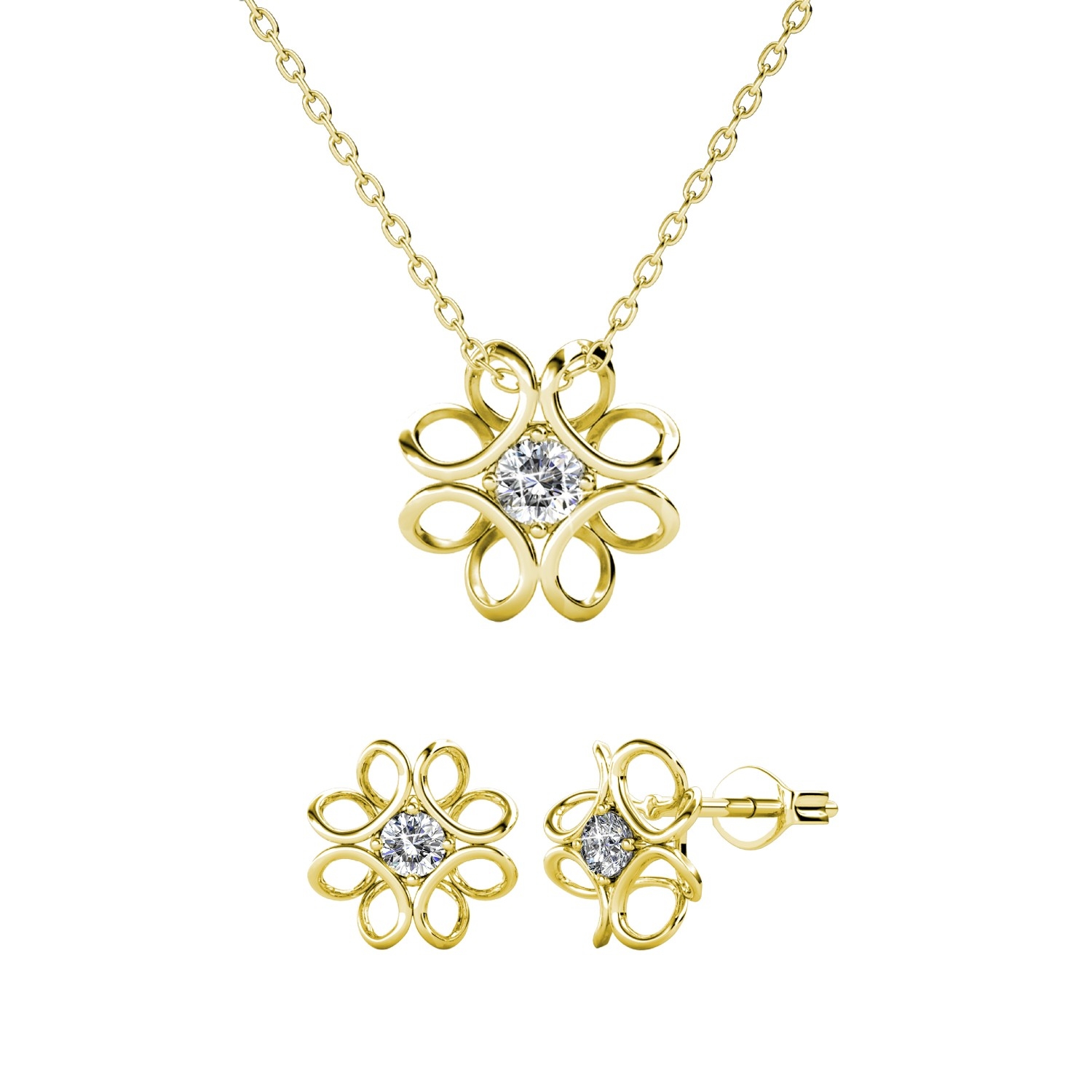 Parure Daffodil - Doré et Cristal